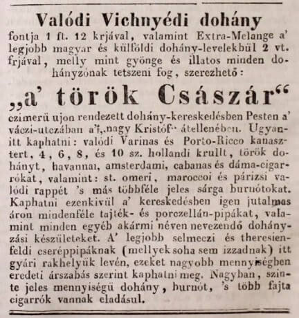 1835.01.21. Medetz dohánykereskedés