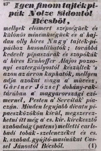 1837.01.25. Gärtner dohánykereskedés