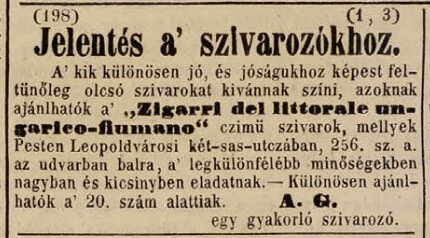 1846.03.01. A szivarozókhoz