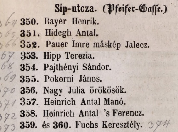 1848. Fuchs Keresztély dohánygyáros