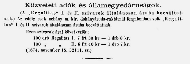 1874.11.27. Regalitas szivar