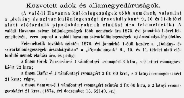 1875.01.08. Havanna különlegességek