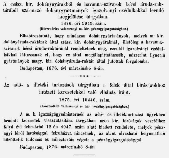 1876.03.18. Czédulás megjelölés
