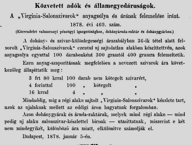 1878.01.17. Virginia Salon szivarok