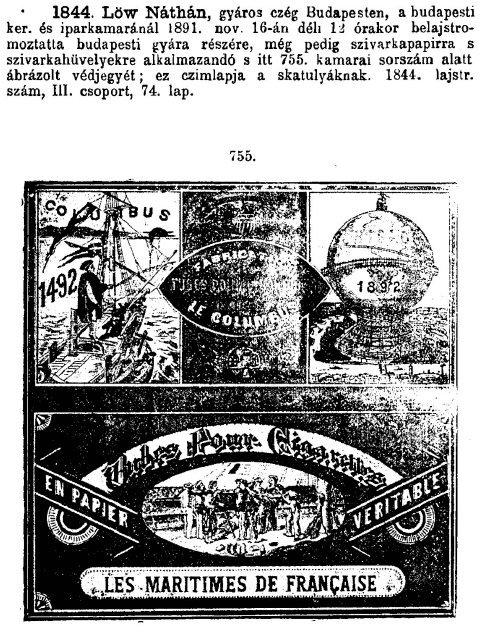 1891.11.16. Columbus papír és hüvely 1891.11.16. Columbus papír és hüvely