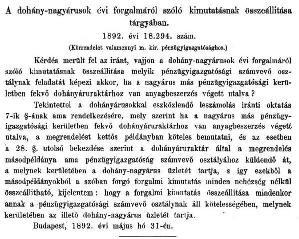 1892.06.20. Forgalmi kimutatás