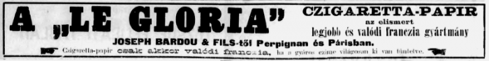 1893.10.01. Le Gloria cigarettapapir