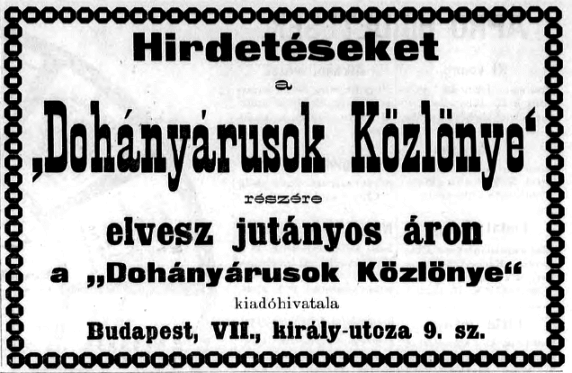 1893.11.01. Dohányárusok Közlönye