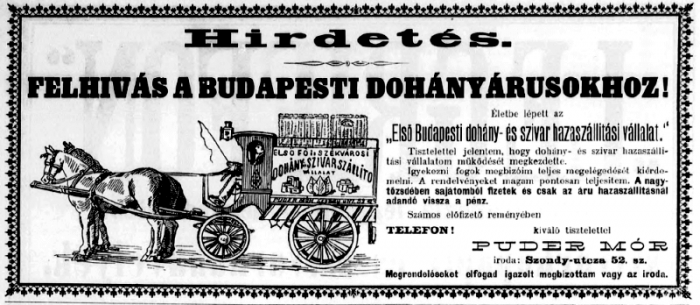 1893.11.10. Dohány házhozszállítás