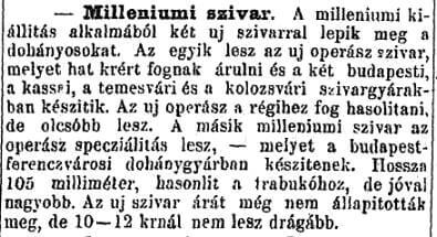 1896.01.01. Millenniumi szivar