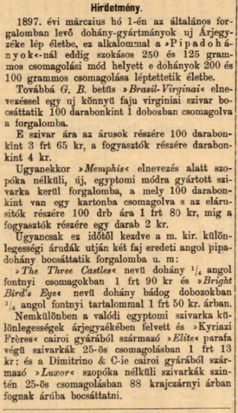 1897.02.24. Új dohányáruk