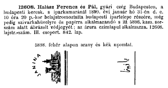 1899.01.31. Janina papír és hüvely 1899.01.31. Janina papír és hüvely