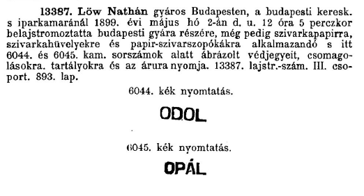 1899.05.02. Odol és Opál 1899.05.02. Odol és Opál