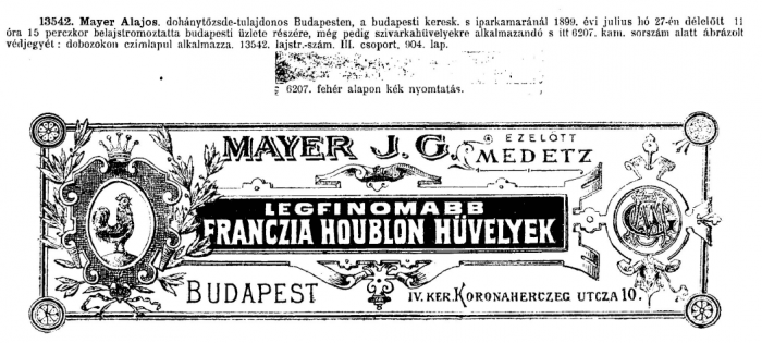 1899.07.27. Franczia Houblon hüvely 1899.07.27. Franczia Houblon hüvely