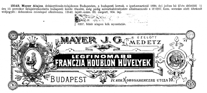 1899.07.27. Franczia Houblon hüvely