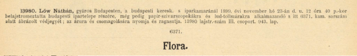 1899.11.23. Flora szivarszipka 1899.11.23. Flora szivarszipka