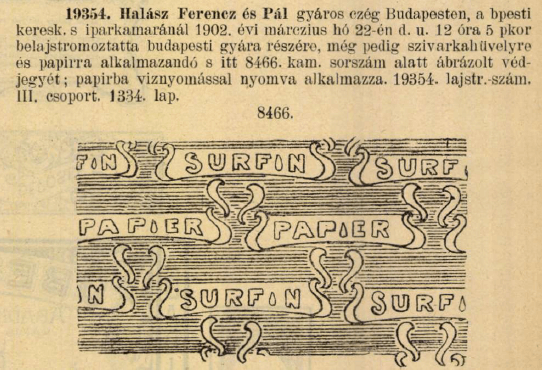 1902.03.22. Surfin papír és hüvely 1902.03.22. Surfin papír és hüvely