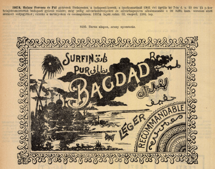 1902.04.07. Bagdad papír és hüvely 1902.04.07. Bagdad papír és hüvely
