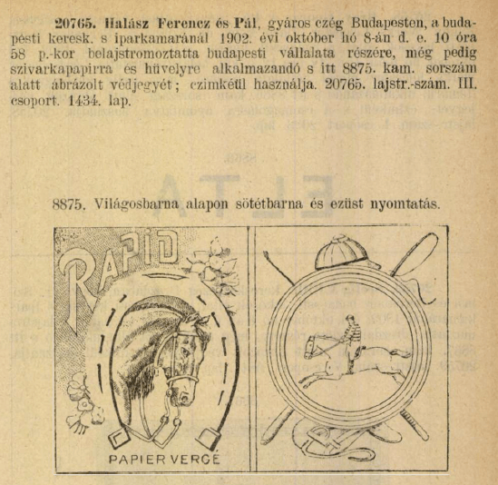 1902.10.08. Rapid papír és hüvely 1902.10.08. Rapid papír és hüvely