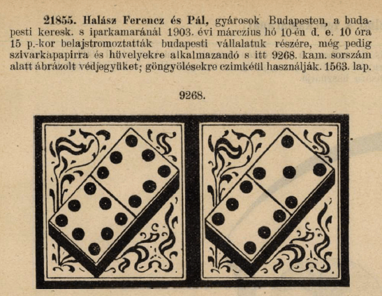 1903.03.10. Domino papír és hüvely 1903.03.10. Domino papír és hüvely