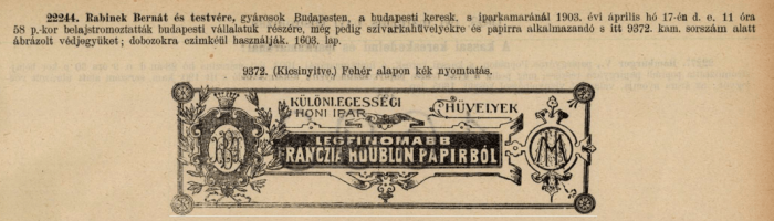 1903.04.17. Franczia Houblon hüvely 1903.04.17. Franczia Houblon hüvely