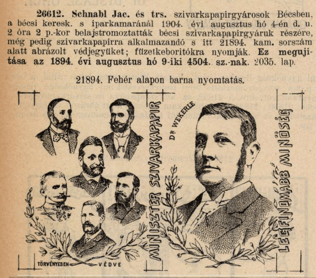 1904.08.04. Miniszter cigarettapapír 1904.08.04. Miniszter cigarettapapír
