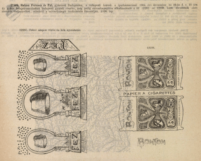 1904.12.23. Fez és Bonton papír 1904.12.23. Fez és Bonton papír