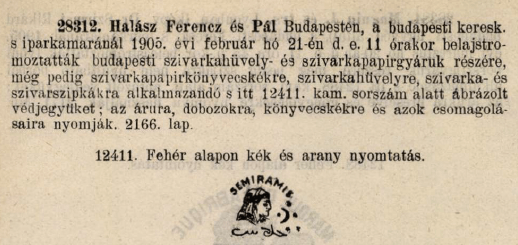1905.02.21. Semiramis papír és hüvely 1905.02.21. Semiramis papír és hüvely