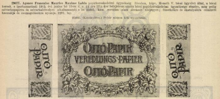 1905.06.19. Ojtó papír és hüvely 1905.06.19. Ojtó papír és hüvely