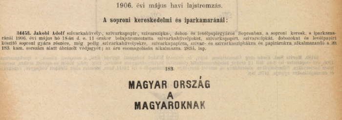 1906.05.18. A magyaroknak 1906.05.18. A magyaroknak