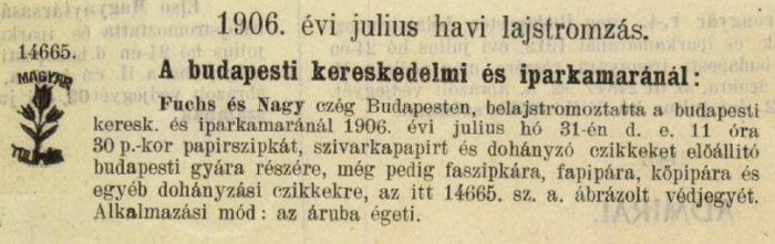 1906.07.31. Magyar Tulipán pipa és szipka 1906.07.31. Magyar Tulipán pipa és szipka