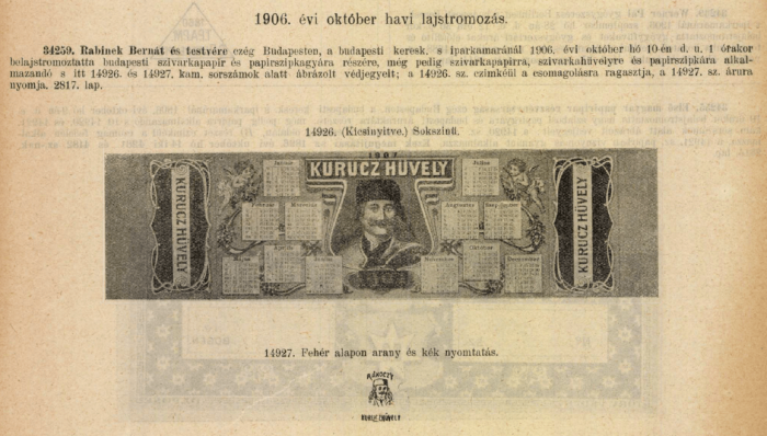 1906.10.10. Kurucz papír és hüvely 1906.10.10. Kurucz papír és hüvely