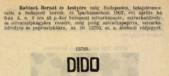 1907.04.03. Dido papír és hüvely 1907.04.03. Dido papír és hüvely