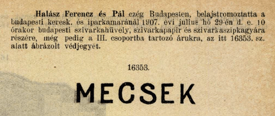 1907.07.29. Mecsek papír és hüvely 1907.07.29. Mecsek papír és hüvely