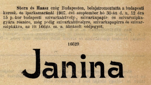 1907.09.30. Janina papír és hüvely 1. 1907.09.30. Janina papír és hüvely 1.