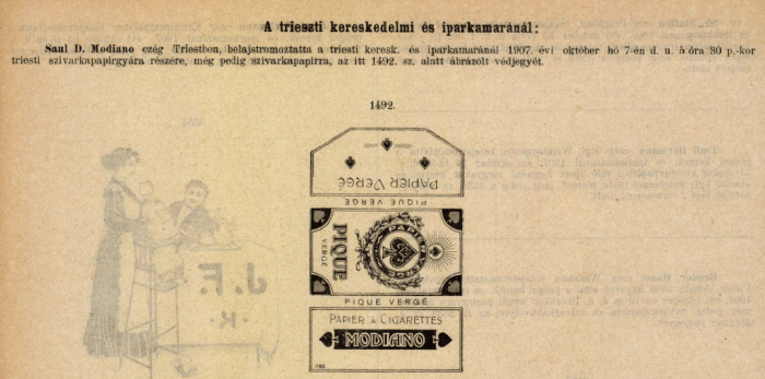 1907.10.07. Pique cigarettapapír 1907.10.07. Pique cigarettapapír