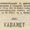 1907.11.19. Kabaret papír és hüvely