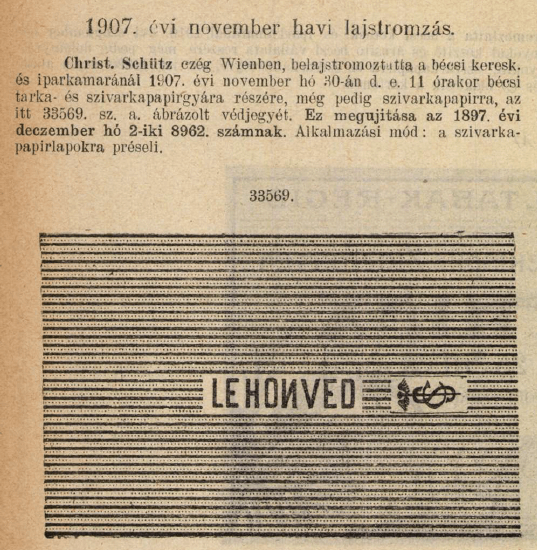 1907.11.30. Le Honved papír 1907.11.30. Le Honved papír