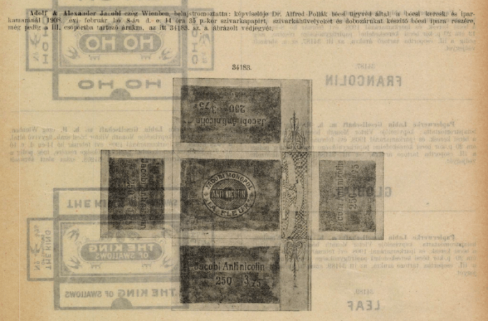 1908.02.08. Jacobi Antinicotin hüvely 1908.02.08. Jacobi Antinicotin hüvely