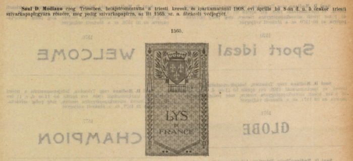 1908.04.08. Lys de France papír 1908.04.08. Lys de France papír
