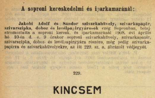 1908.04.10. Kincsem papír és hüvely 1908.04.10. Kincsem papír és hüvely