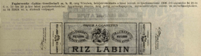 1908.08.21. Riz Labin hüvely 2. 1908.08.21. Riz Labin hüvely 2.