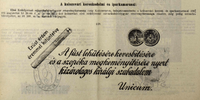 1908.08.26. Unicum hüvely 1908.08.26. Unicum hüvely