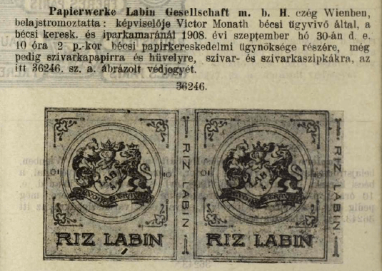 1908.09.30. Riz Labin papír 1908.09.30. Riz Labin papír