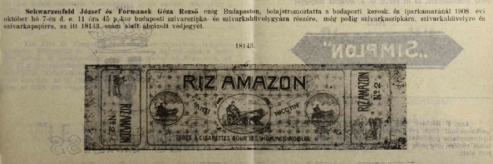 1908.10.07. Riz Amazon hüvely 1908.10.07. Riz Amazon hüvely