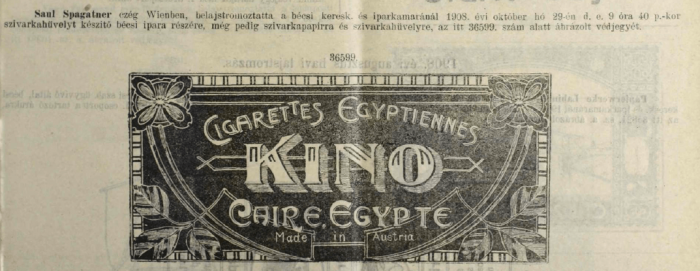 1908.10.29. Kino papír és hüvely 1908.10.29. Kino papír és hüvely