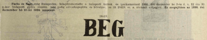 1908.12.09. Beg papír és hüvely 1908.12.09. Beg papír és hüvely