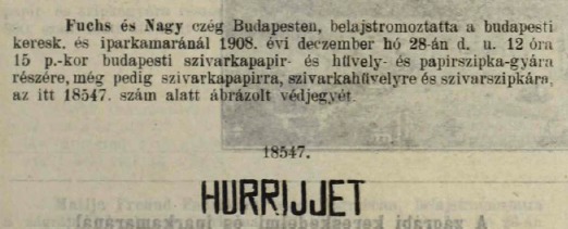 1908.12.28. Hurrijjet papír és hüvely 1908.12.28. Hurrijjet papír és hüvely