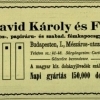 1908. David Károly és Fia dobozgyár
