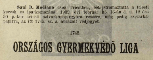 1909.02.16. Országos Gyermekvédő Liga 1909.02.16. Országos Gyermekvédő Liga